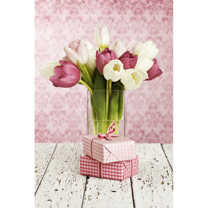 Tulipes et anniversaire de Catlane, H 30 po x l 20 po