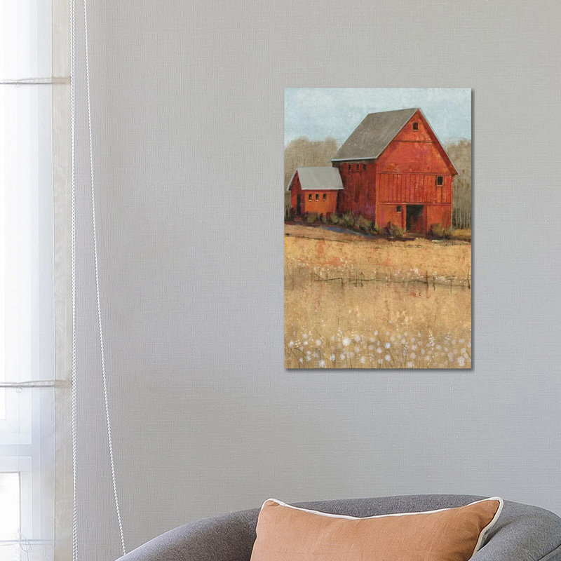 Red Barn View II by Tim OToole - Wrapped Canvas Painting, 66.04 cm H x 45.72 cm W x 1.91 cm D