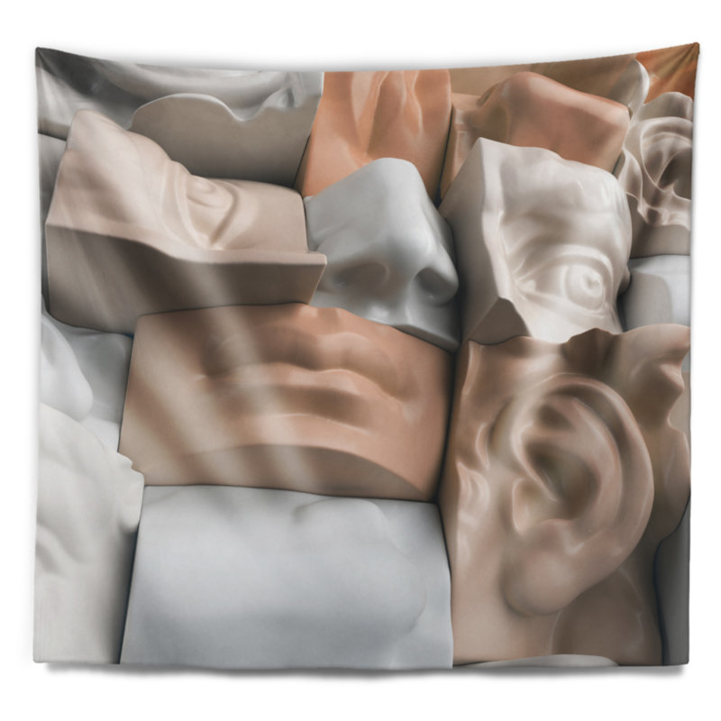 Tapisserie abstract abstract mannequin blocks, H 78 po x l 92 po