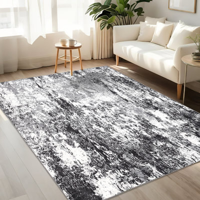 Tapis d'intérieur moderne, lavable à la machine, résistant aux taches et facile à nettoyer avec revêtement antidérapant