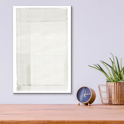 Art mural en verre épique «White On White 1» par Cartissi, 12 po x 16 po