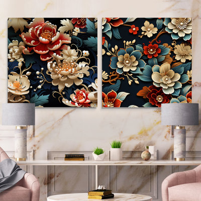 Veney - Floral Acrylic Wall Art Glass Set Of 2