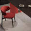 Ensemble de table de salle à manger rectangulaire moderne rouge et noir-112775413-112775417