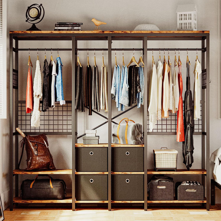 78.7 Freestanding Closet Organizer, Open Wardrobe Clothing Rack