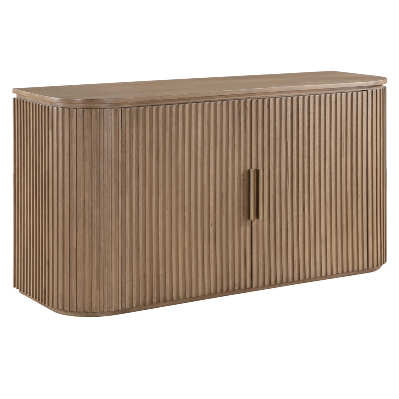 Fiammetta 60'' Wide Oak Wood Sideboard, Storage Server, Brown