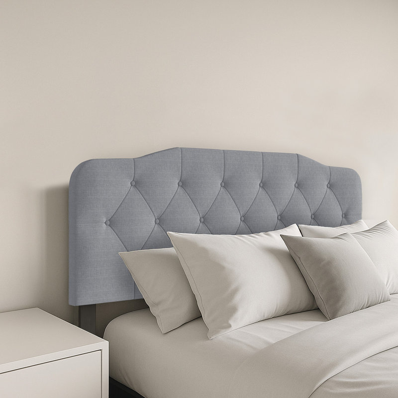 Richard Upholstered Panel Headboard, Gray, King