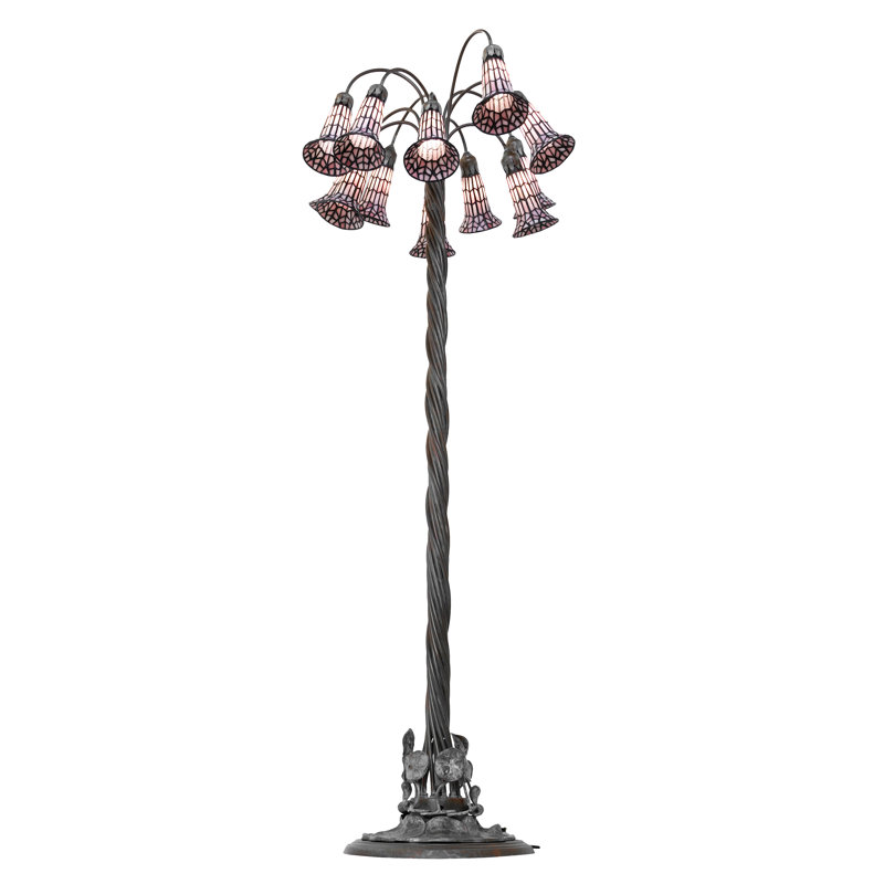 Tiffany Pond Lily Floor Lamp, Pink