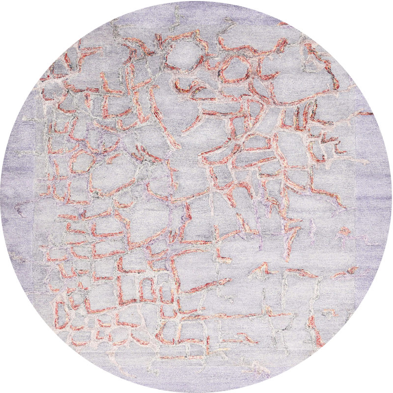 Tapis abstrait mauve clair, Rond 3 pi