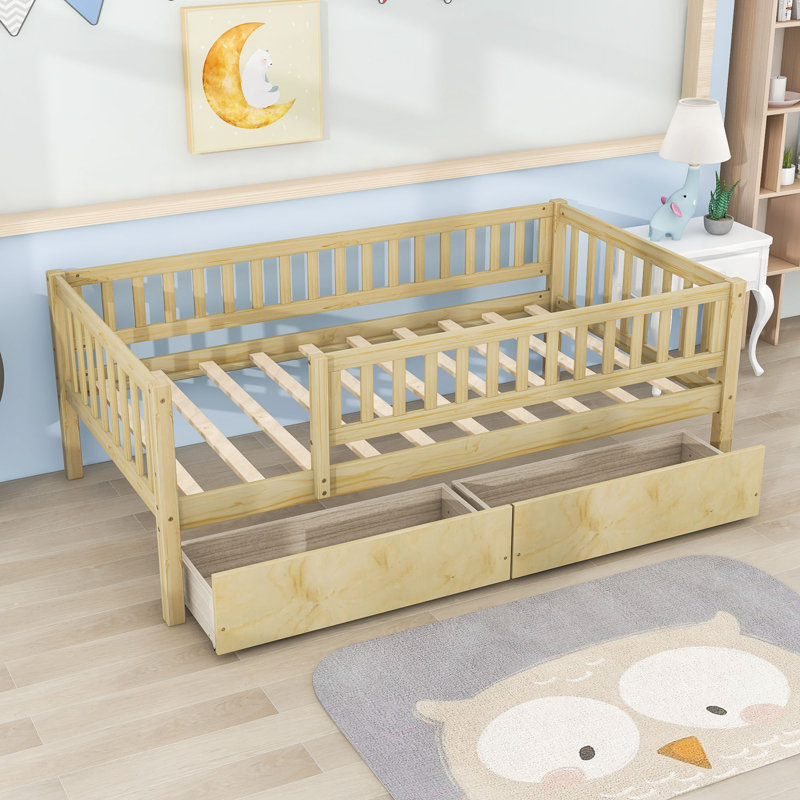 Lit de jour en bois Fairbury, Simple, Naturel