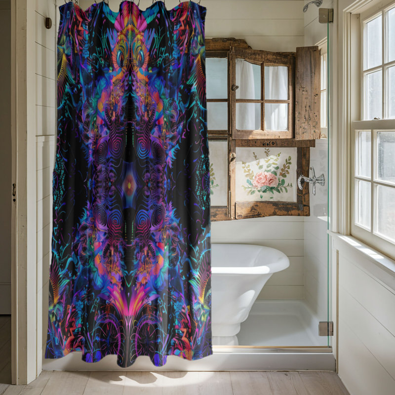 Rideau de douche psychédélique Imagerie psychédélique, H 74 po x l 71 po