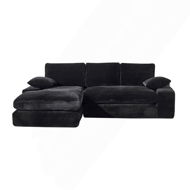 99" X 69" Modular Sectional Living Room Set Sofa, Black