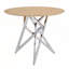 Table de salle à manger ronde 37 pouces avec pieds en métal argenté pour petites cuisines et salle à manger moderne-613722839-613722837