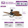 Tenisha 52'' Ceiling Fan with LED Lights