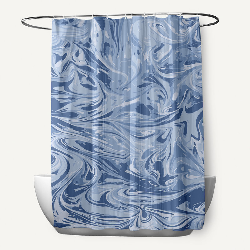 Hashir Floral Shower Curtain, Blue