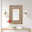 Rectangular Mirror with Textured Wooden Frame-1425444776