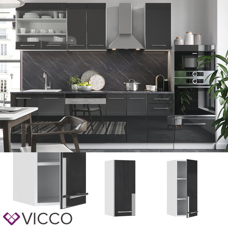 Balzer Glossy Wall Unit, Anthracite/White
