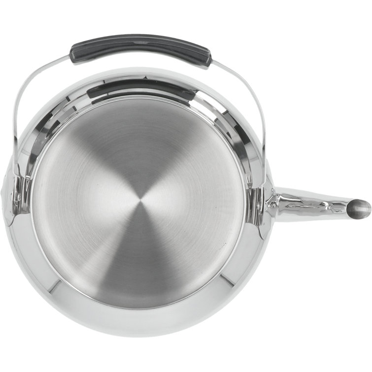 Korkmaz Droppa Quart High-End Stainless Steel Induction-Ready Teapot Tea  Kettle with Tri-Ply Encapsulated Base 2 Quart 