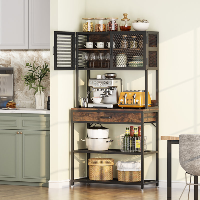 Support pour four à micro-ondes avec tiroirs et armoire de rangement 31,49 po Perdido