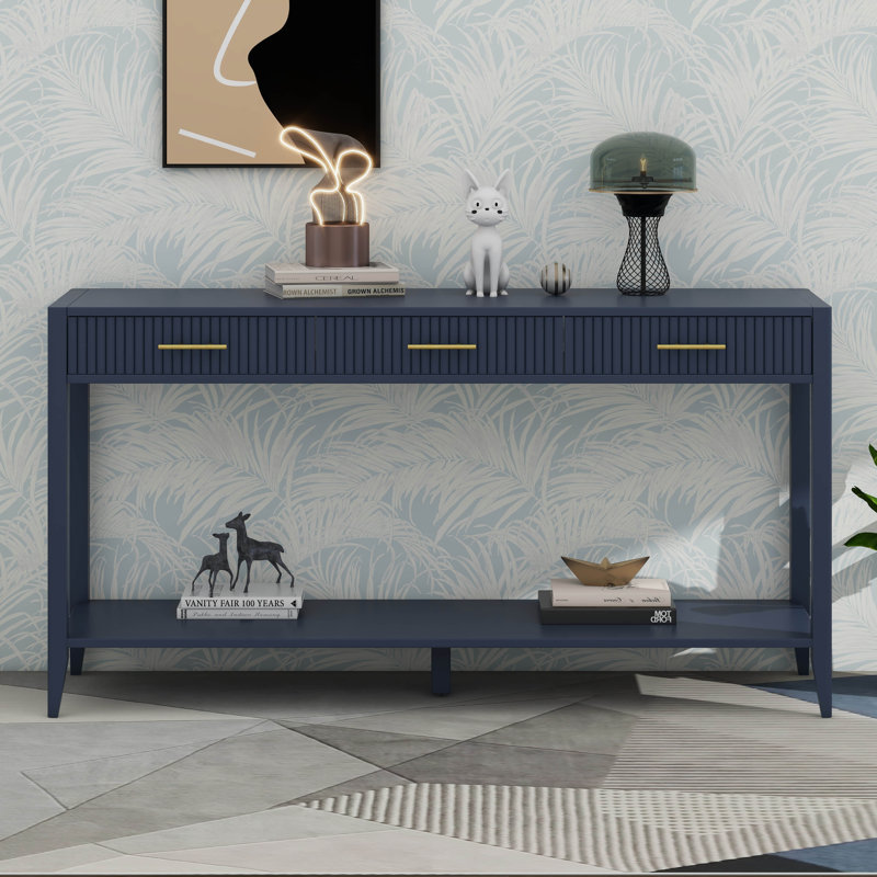 59.86" Console Table, Navy