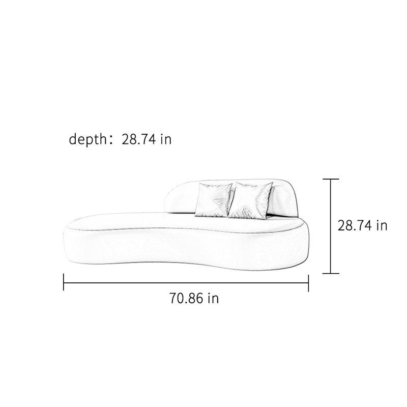Chaise longue rembourrée Simple Modern Elegant Home, Orange
