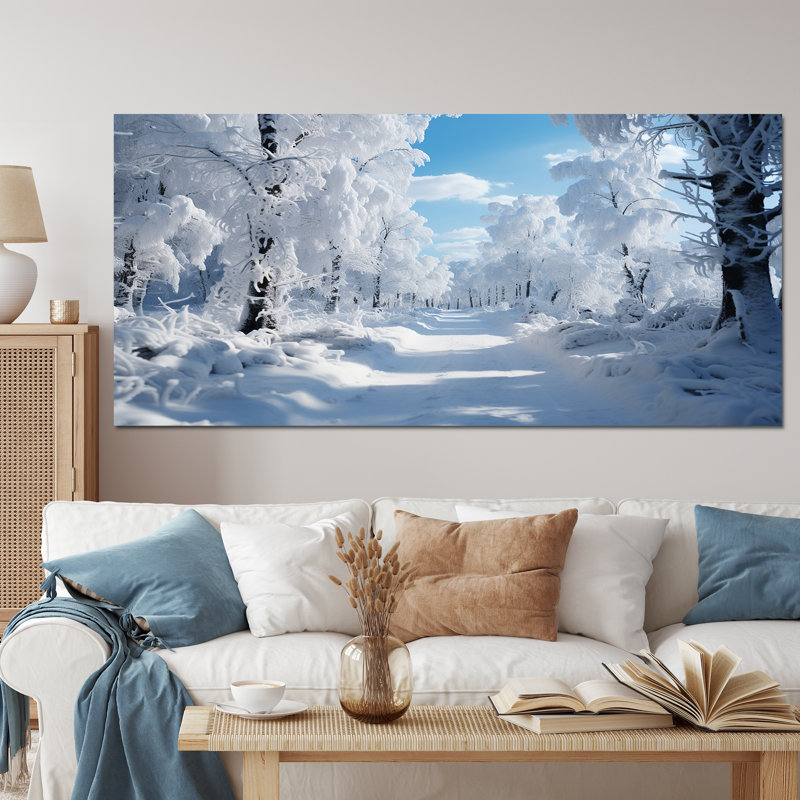 Winter Frosty Forest IV, reproduction d'art sur toile, Toile tendue, H 28 po x l 60 po x P 1,5 po