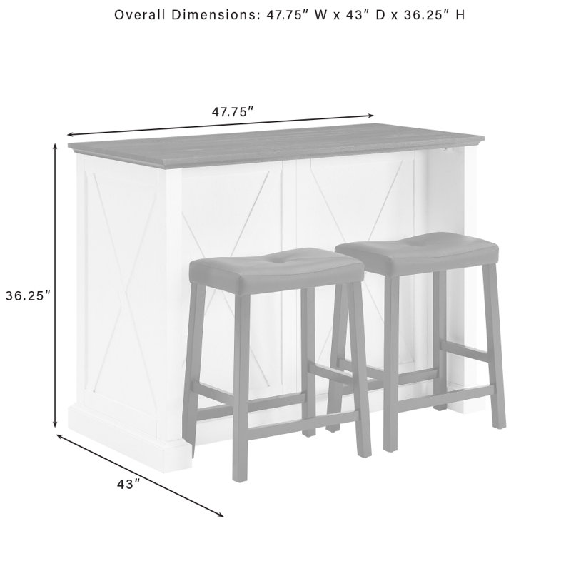 Catelaya Wood Kitchen Island Set
