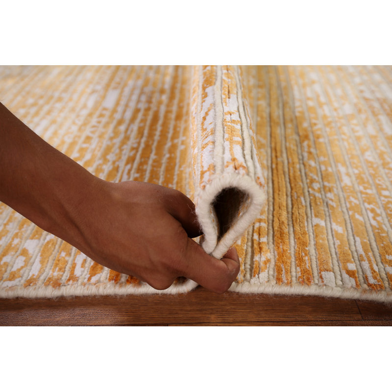 Tapis oriental abstrait fait à la main 3 x 6