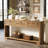 70.8-Inch Long Console Table With 3 Drawers, Narrow Farmhouse Entryway Table For Hallway, Entry, Behind Couch, Living Room, Sofa, Entrance, Foyer With 2-Tier Shelves, Rustic Brown-414445413