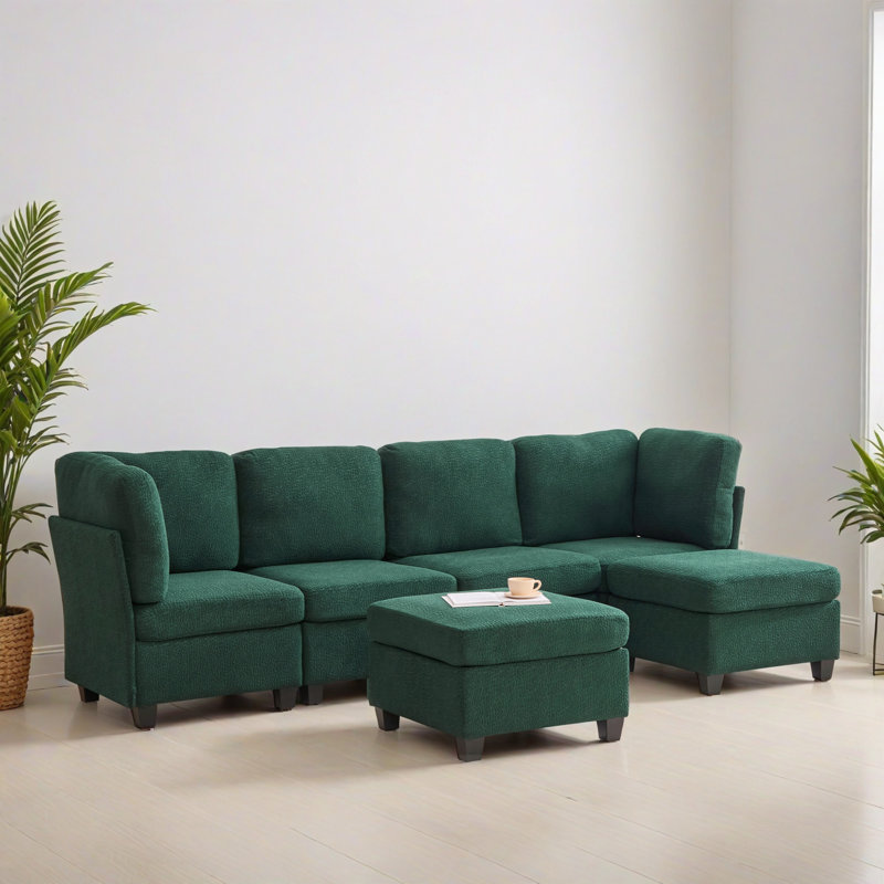 Canapé-lit modulaire moderne de 6 pièces avec assise profonde et canapé modulaire rembourré pour salon, chambre à coucher