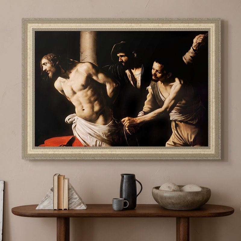 La drapeau du Christ à la colonne (version Rouen), 1606 - Caravage - Toile sur mesure, 16 po x 22 po, Toile avec cadre
