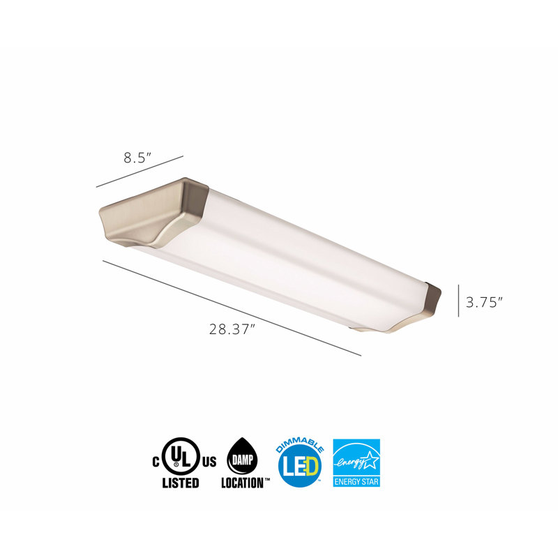 Plafonnier encastré rectangulaire simple à 1 lumière Bouldercrest, 24 po
