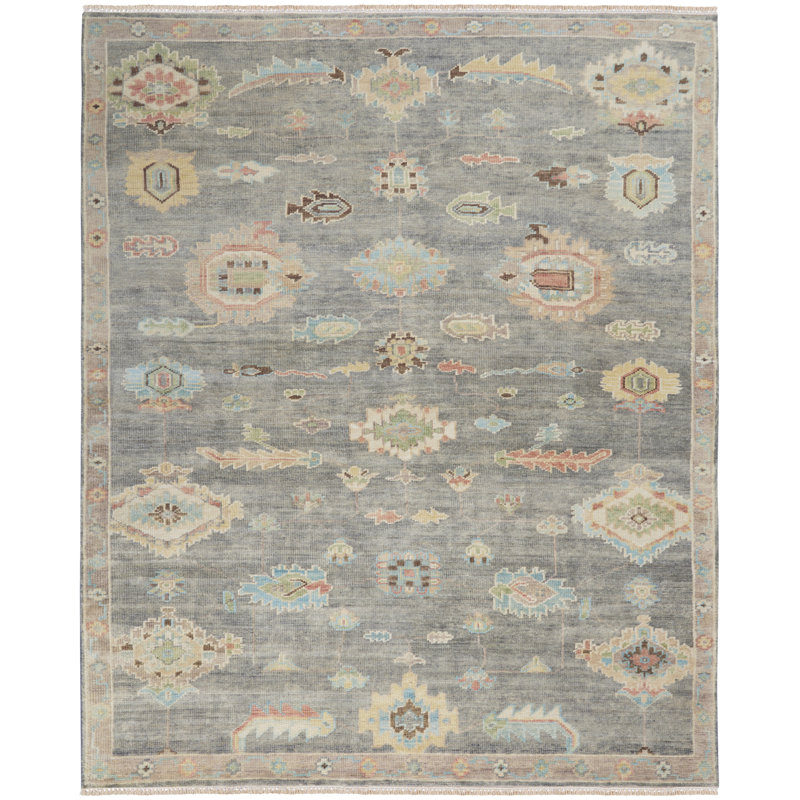 Tapis d'intérieur gris foncé multicolore 8 pi 6 po x 11 pi 6 po Nourison Tieka, Rectangle 8 pi 6 po x 11 pi 6 po