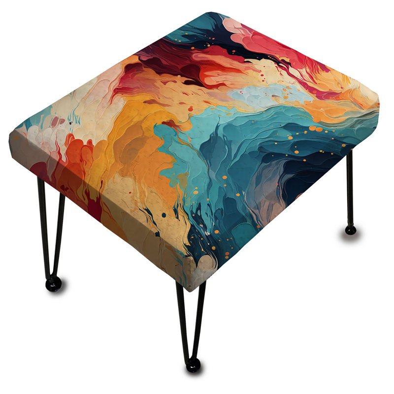 Artistic Pastel Colors Abstract Expression - Abstract Rectangle Ottoman