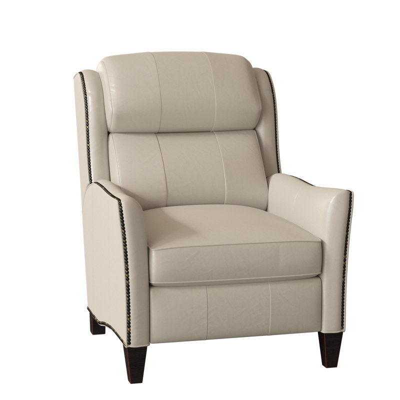 Fauteuil inclinable en cuir Lancaster, Cuir véritable blanc Milestone, Plantation, Manuel
