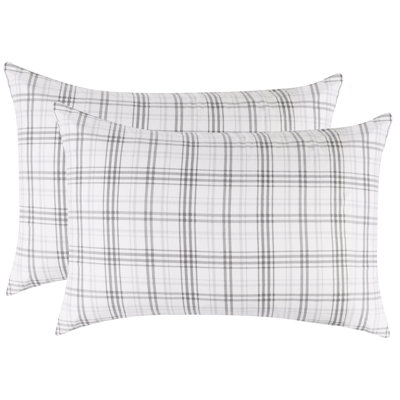 Taies d'oreiller style campagnard classique en flanelle de coton écossais