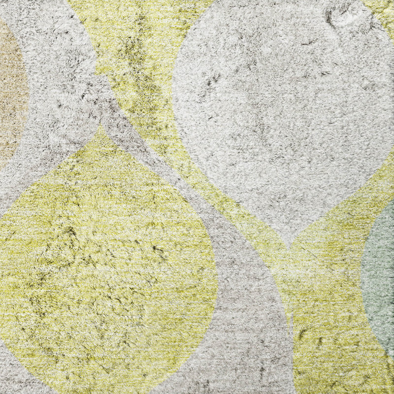 Tapis Dream Shag ADS749 de style moderne du milieu du siècle, lavable à la machine de qualité supérieure, Yellow, 3' x 5'