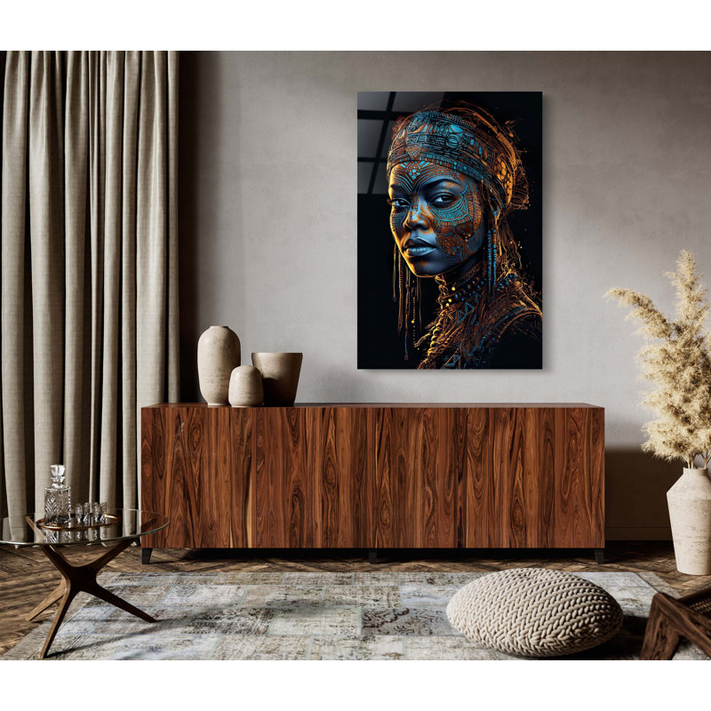Femme noire noire, décoration murale en acrylique, L 36 po x H 24 po