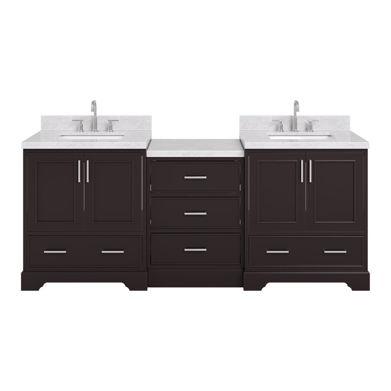 Meuble-lavabo simple 85 po PEighton 85 po avec rebord inclinable 2 po 31 po Peighton, Rectangulaire, Espresso