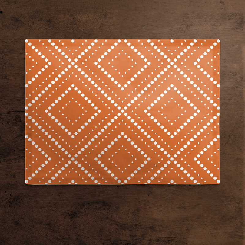 Montopolis Polyester Geometric Rectangle Placemat, Orange