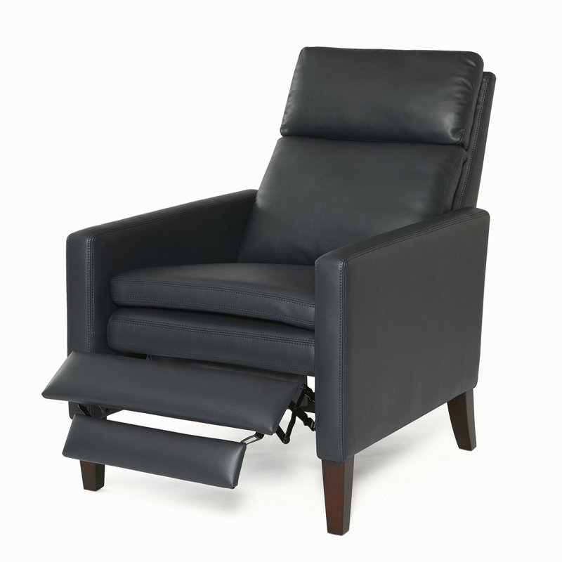 Fauteuil inclinable bleu nuit en similicuir, Bleu