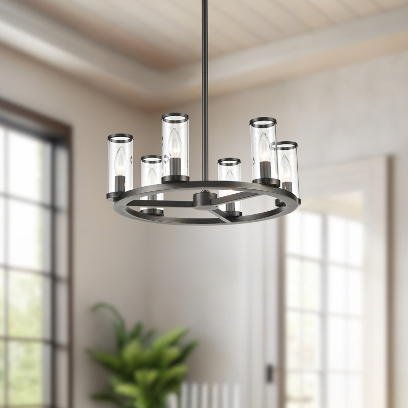 Revolve 6 - Light Chandelier, Urban Bronze