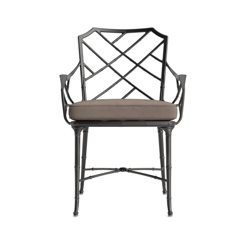 Calcutta Outdoor Dining Chair, Fusion Clay, Textured Pewter