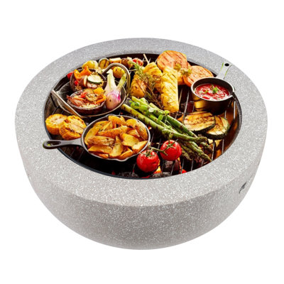 Frankie-Mai Round Polyresin Smokeless Fire Pit