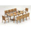 8 Seats 9 Pcs Grade-A Teak Wood Dining Set: 118" Double Extension Mas Oval Trestle Leg Table And 8 Napa Stacking Arm Chairs #11NP2708-384898144-407310769