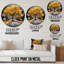 Horloge murale jaune et grise-4885447