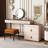 Andraz Glass Makeup Vanity set with Built in Outlets Glass Top,Expandable, Corner-818117497