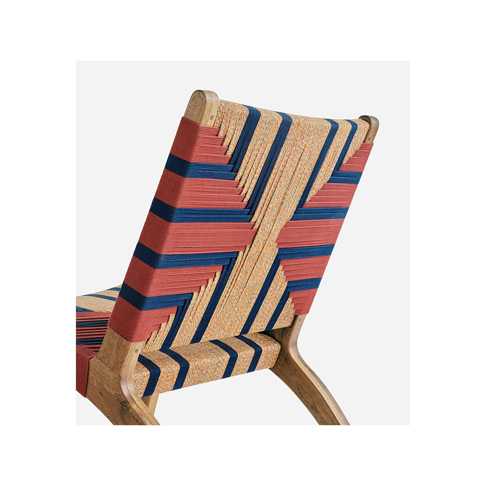 Masaya Upholstered Accent Chair, Teak, Momotombo Pattern