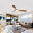 52 Inch Solid Wood 1 Piece Ceiling Fan White/Natural LED Light Remote Control Reversible