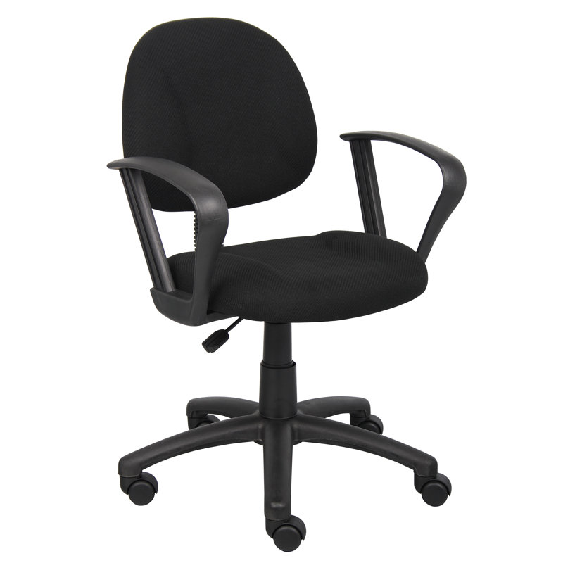 Deluxe Black Fabric Task Chair with Pneumatic Lift and Lumbar Support