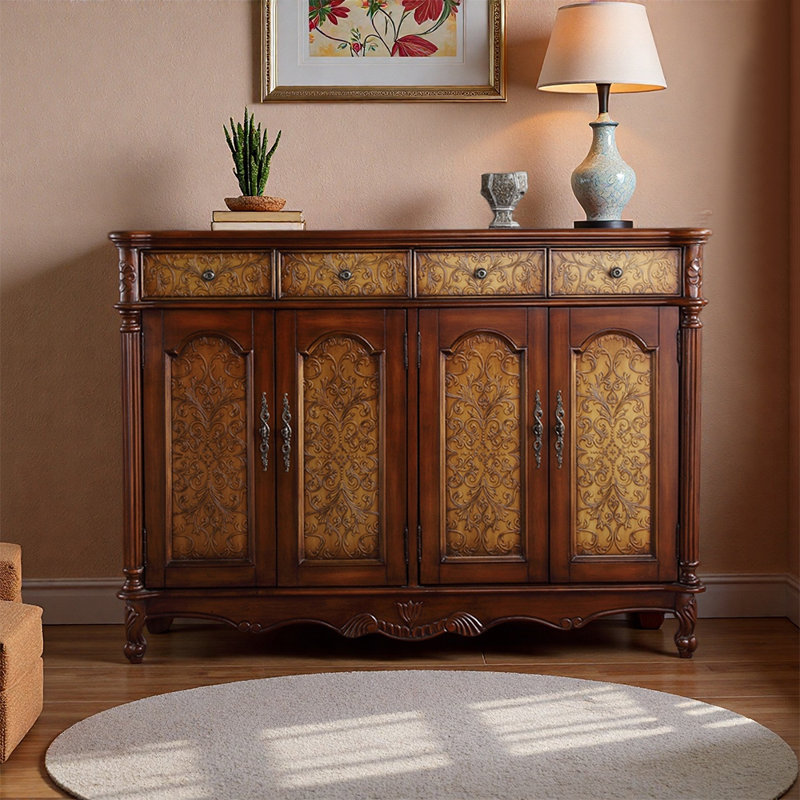 European style light luxury carved shoe cabinet